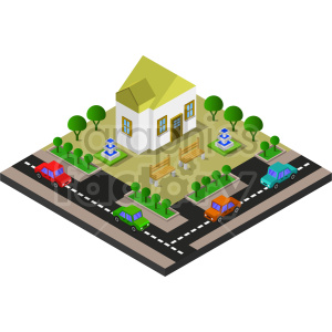 house on block isometric vector graphic clipart.