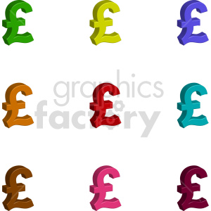 pound sterling bundle vector graphic clipart.