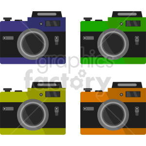 camera set vector graphic clipart.