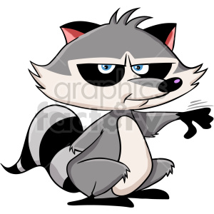 cartoon clipart mad raccoon .