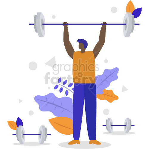 black person lifting weights vector graphic clipart. Royalty-free image # 418030