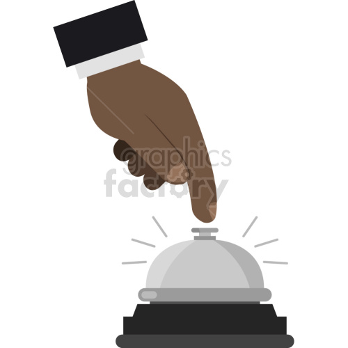 black hand pushing bell vector graphic clipart .