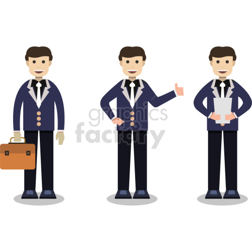 cartoon business guys with blue coat vector clipart bundle clipart. Royalty-free image # 418041