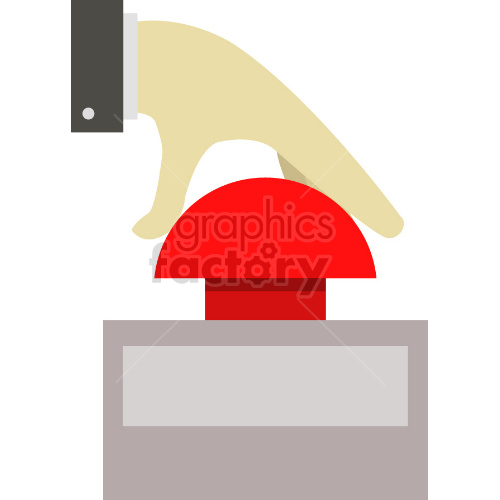 hand pushing large button vector clipart