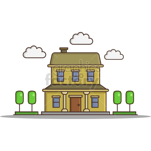 two story home icon vector clipart .