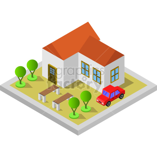 isometric house cliparts