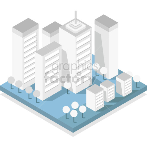 isometric city block vector clipart clipart. Royalty-free image # 418196
