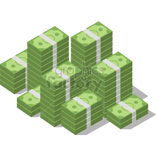 stacks of cash vector graphic clipart. Commercial use image # 418401