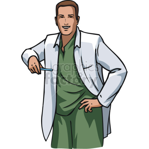 doctor in white coat clipart.
