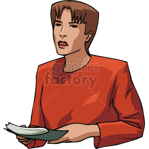 business woman in red blouse clipart.