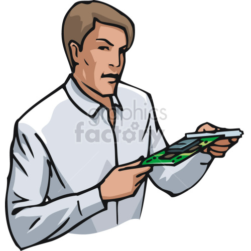 electrical engineer holding pcb board clipart. Commercial use image # 418697