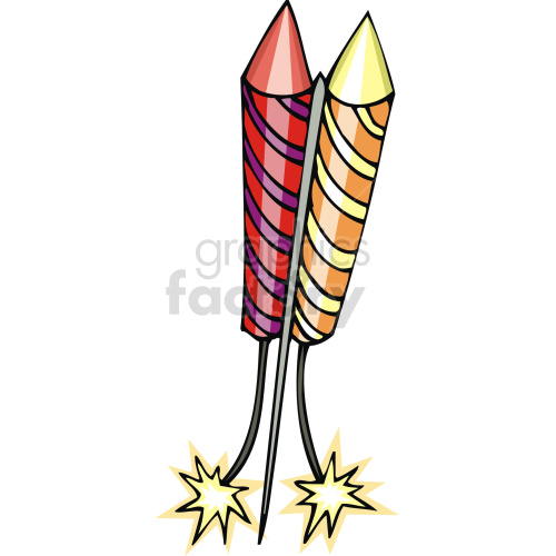 Two rockets going off for fourth of july clipart. Royalty-free image # 142505