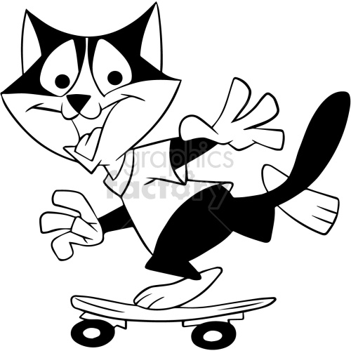 animals pet cartoon cat skateboarding
