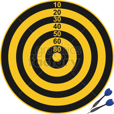 yellow dartboard vector clipart
