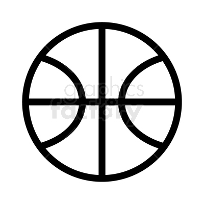 vector graphic of black and white basketball icon