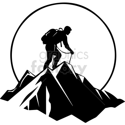 person mountain climbing vector clipart