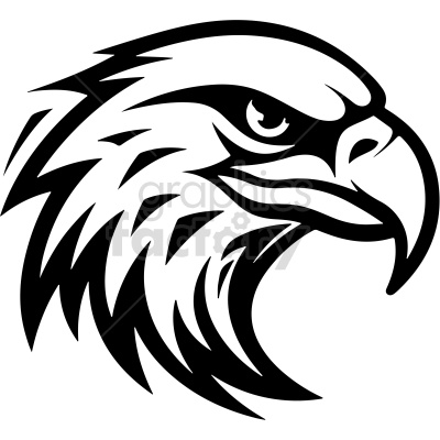 black and white eagle head design clip art