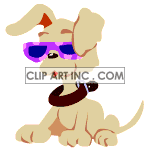 animated puppy wearing sun glasses clipart.