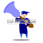 student carrying huge bell animation. Royalty-free animation # 119846