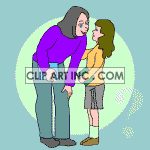Animated boy and girl discussing scholl work clipart. Commercial use image # 119891