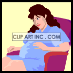 A pregnant woman wondering about her unborn baby clipart. Commercial use image # 120937