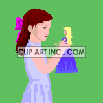 A little girl kissing her doll animation. Royalty-free animation # 120965