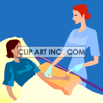 animated person getting a vaccine clipart.