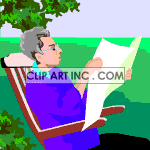   senior citizen grandfather grandpa paper reading  seniors_leisure_reading002aa.gif Animations 2D People 