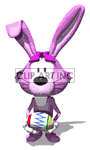 Animated purple buck toothed Easter bunny