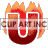 This animated gif shows the letter u, with flames behind it and the letter semi-transparent so you can see the fire through it