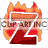 This animated gif shows the letter z, with flames behind it and the letter semi-transparent so you can see the fire through it