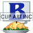 This animated GIF shows a thanksgiving turkey, with a blue spinning letter b on a card above it