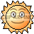 Animated smiling blazing sun