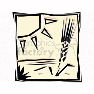 Abstract wheat growing under sunshine clipart.