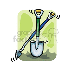 Shovel and hoe clipart. Commercial use image # 128475