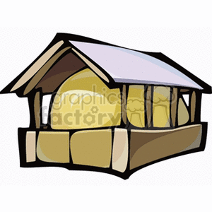 Haystack in storage shed clipart. Commercial use image # 128535