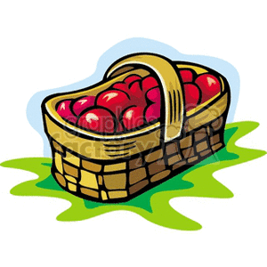 Basket of ripe, juicy tomatoes  clipart.