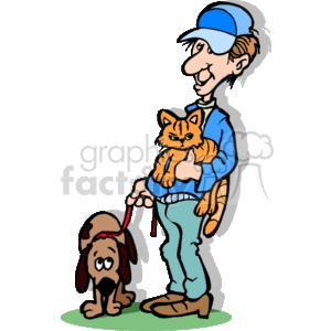   dog dogs cat cats pet pets animal lover guy man  ss_pets.gif Clip Art Animals 