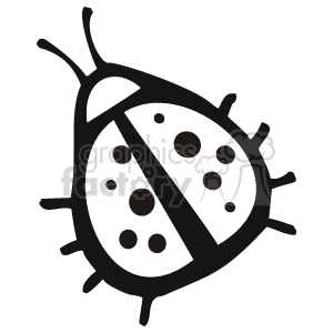 This image shows a cartoon drawing of a ladybird (ladybug) with large black spots