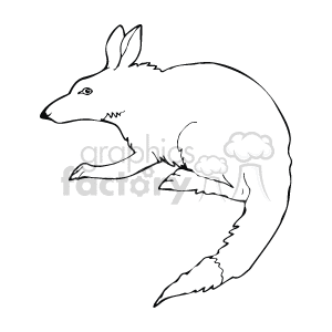 This image is a cartoon of a gray Kangaroo Mouse. 
