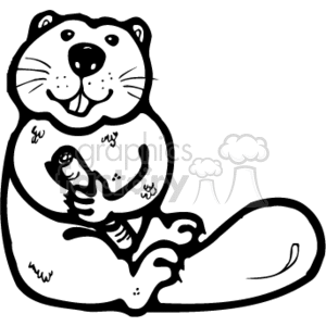 cartoon beaver clipart. Royalty-free image # 129520