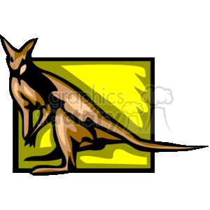 kangaroo with a green background clipart. Royalty-free image # 129570
