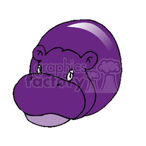   HIPPO.gif Clip Art Animals African hippopotamus cartoon purple