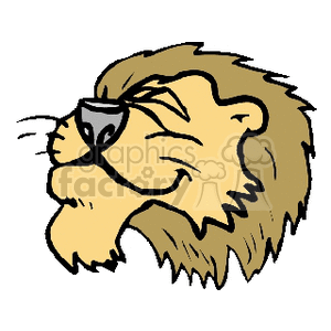 Cartoon lion with mane