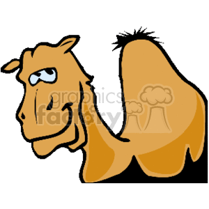 Goofy cartoon camel with large hump