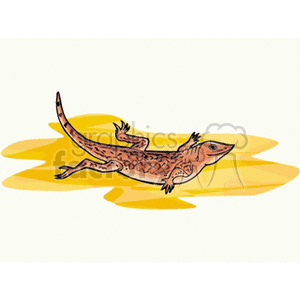 clipart - Brown lizard with spotted markings.