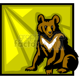 Brown bear cub sitting on back legs clipart. Royalty-free image # 130009