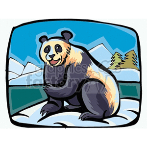 Giant Chinese panda, seated clipart. Commercial use image # 130053