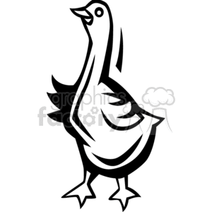 Black and white waddling duck clipart. Commercial use image # 130339