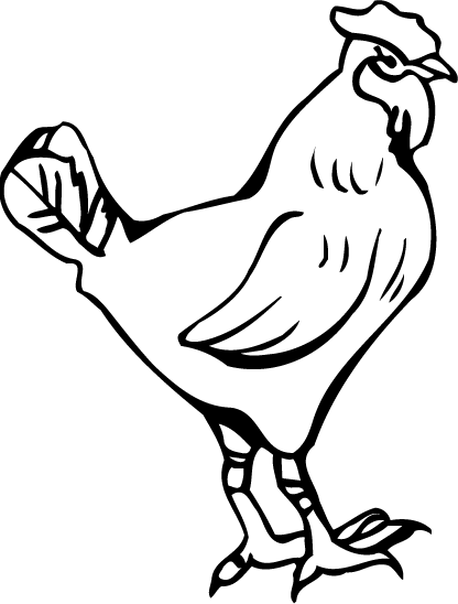 Black and white rooster  clipart. Commercial use image # 130619